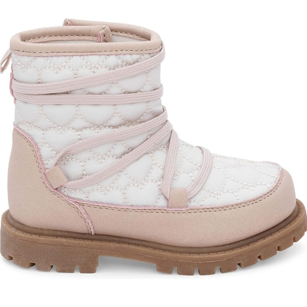 Carter's toddler Child Ribbed Tayla ivory and Pink Fashion Boot size 12 - Picture 1 of 10